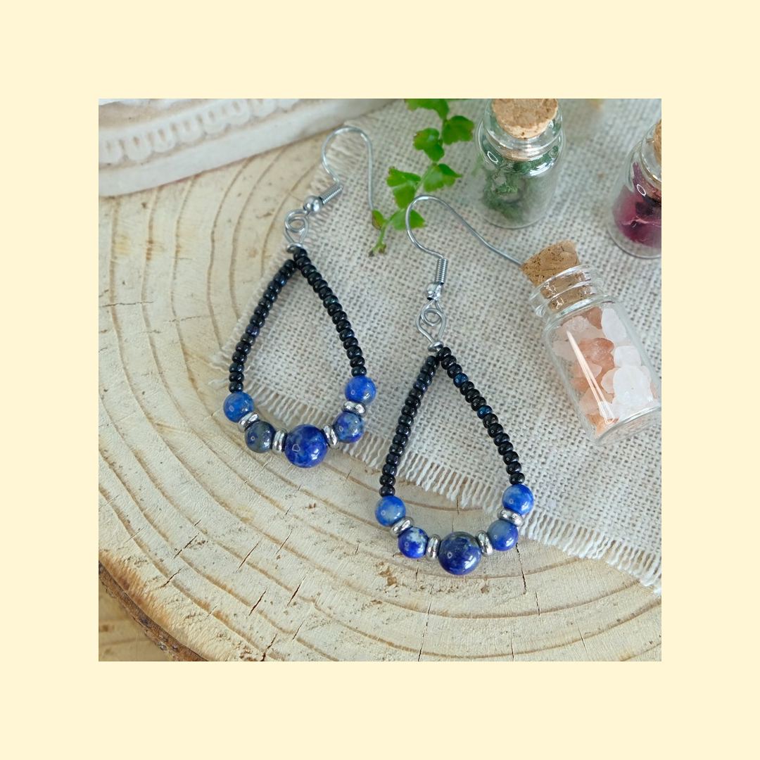 Naušnice - minerál - lapis lazuli
