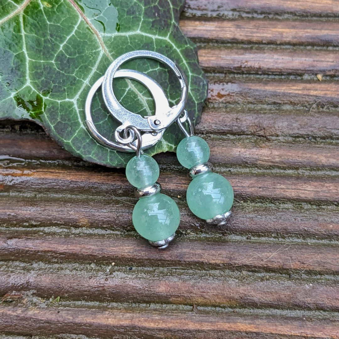 naušnice z minerálního kamene avanturínu