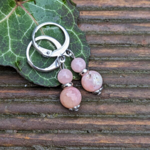 naušnice z minerálního kamene růžového opálu