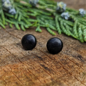 Naušnice z minerálního kamene obsidiánu